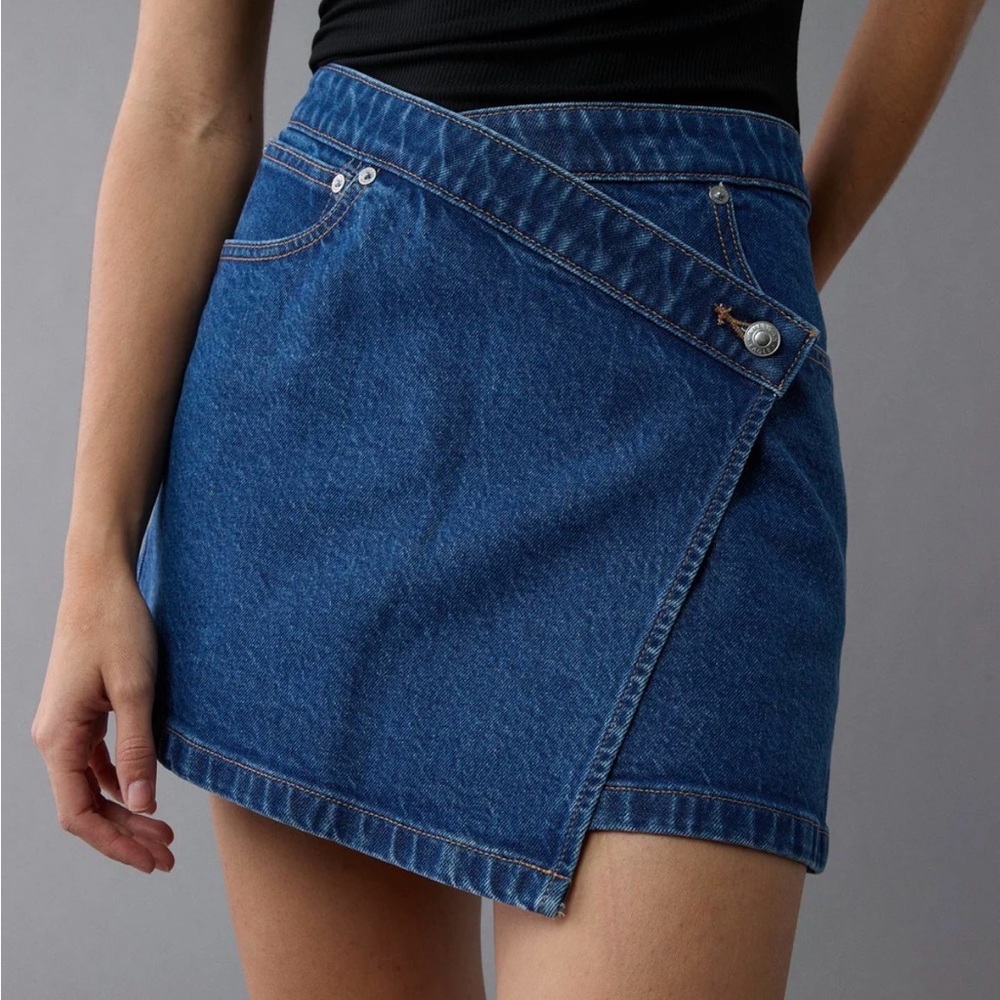 American eagle Denim Wrap Mini Skirt